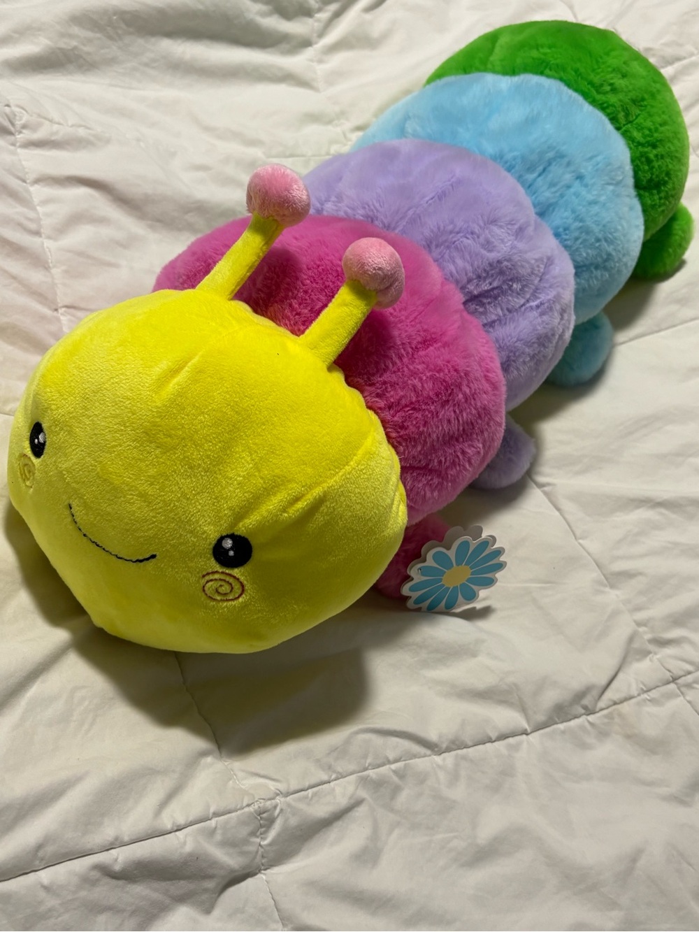 Plush Rainbow Caterpillar Stuffed Toy - Yellow, Pink, Purple, Blue, Green
